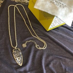 Kendra Scott gold Sadie necklace in silver filigree